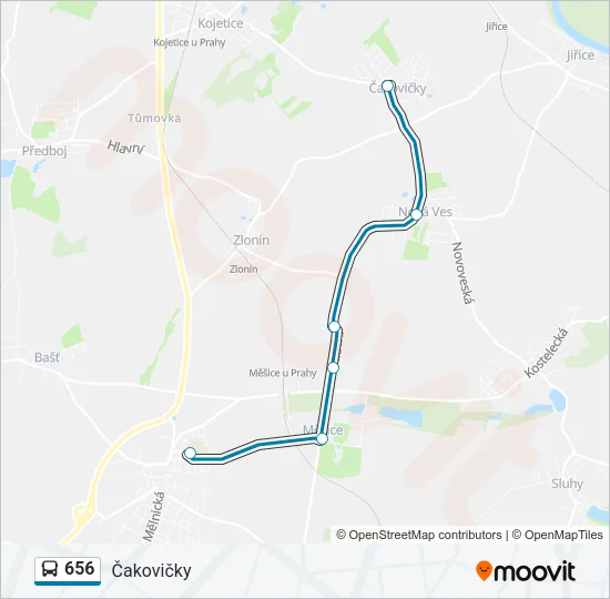 656 autobus Mapa linky