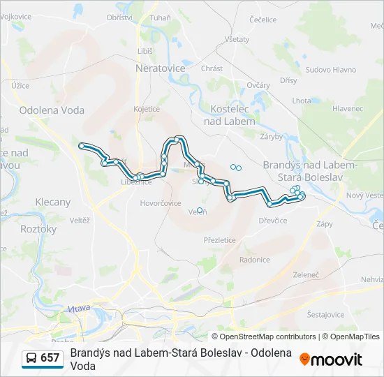 Автобус 657: карта маршрута
