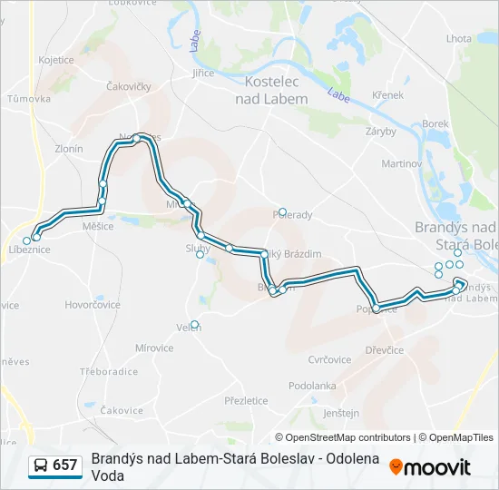 657 Bus Line Map