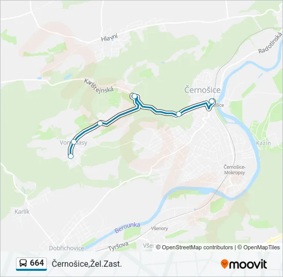 664 Bus Line Map