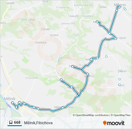 Автобус 668: карта маршрута