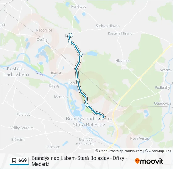 Автобус 669: карта маршрута