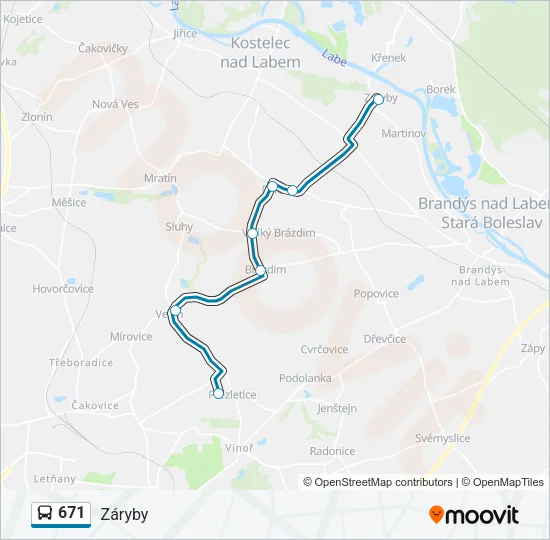 671 Bus Line Map