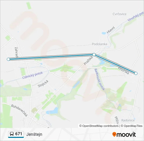 Автобус 671: карта маршрута