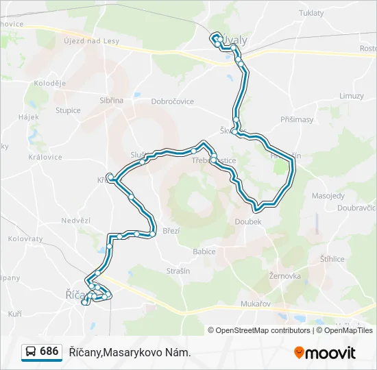 Автобус 686: карта маршрута