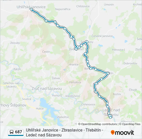 687 Bus Line Map