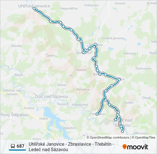 687 Bus Line Map