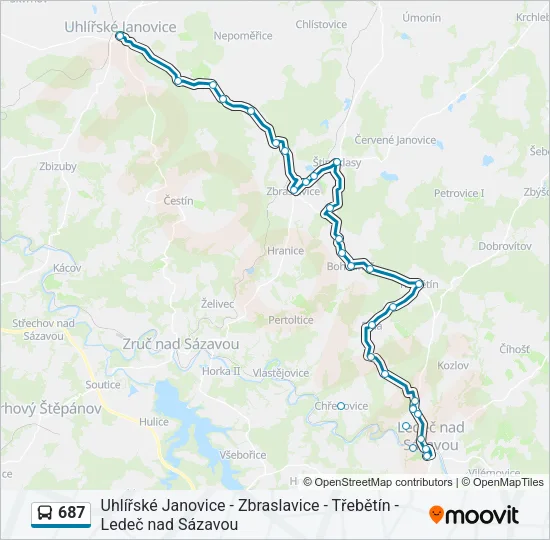 687 Bus Line Map