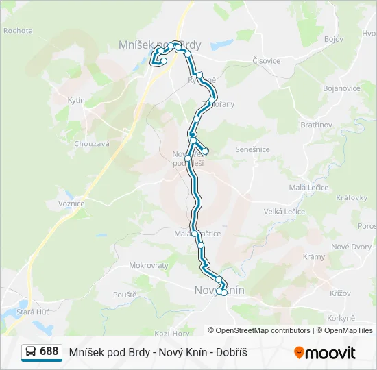 Автобус 688: карта маршрута