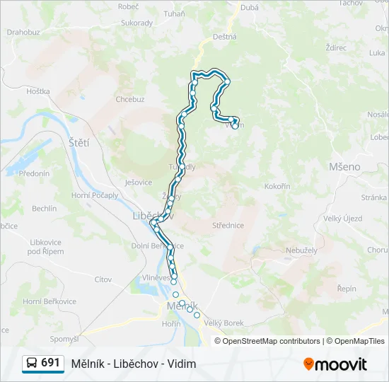 691 autobus Mapa linky