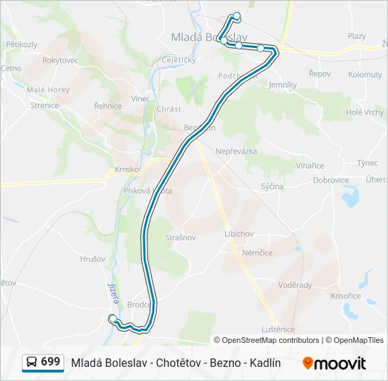 Автобус 699: карта маршрута