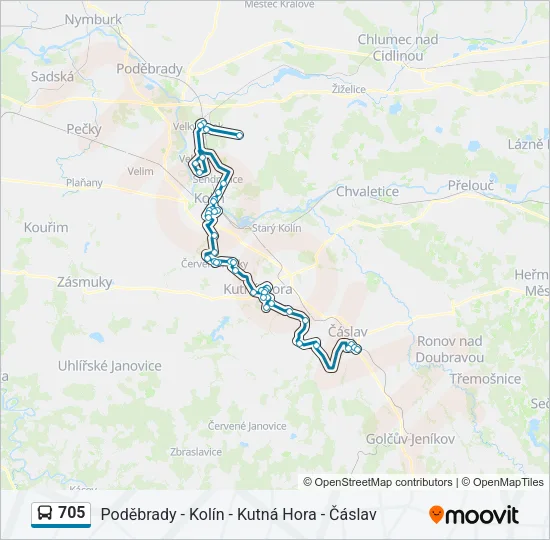 Автобус 705: карта маршрута