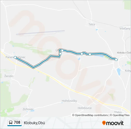 708 Bus Line Map