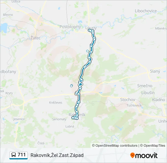 711 Bus Line Map