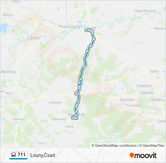 Автобус 711: карта маршрута