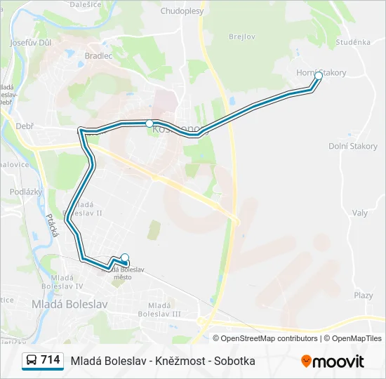 Автобус 714: карта маршрута