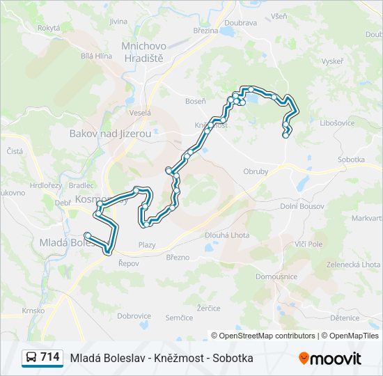 Автобус 714: карта маршрута