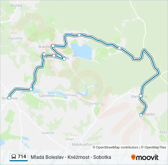 Автобус 714: карта маршрута