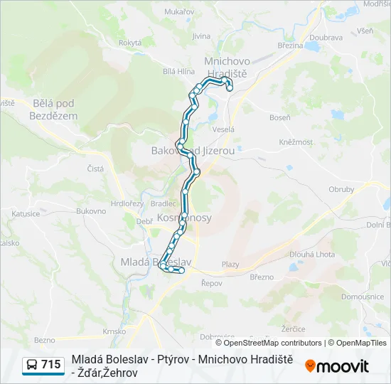 Автобус 715: карта маршрута