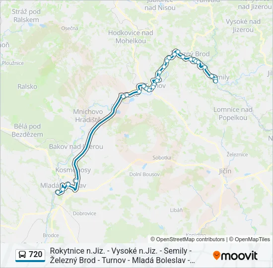 Автобус 720: карта маршрута