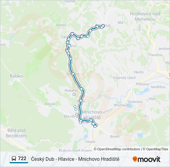 Автобус 722: карта маршрута
