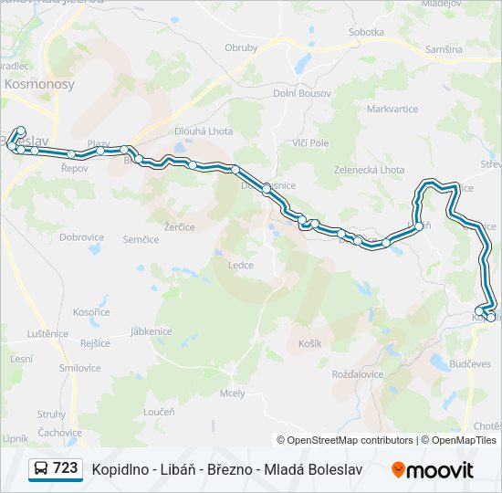 Автобус 723: карта маршрута