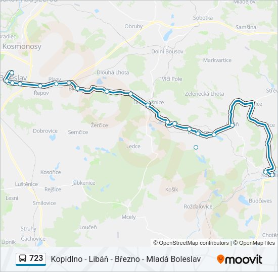 Автобус 723: карта маршрута