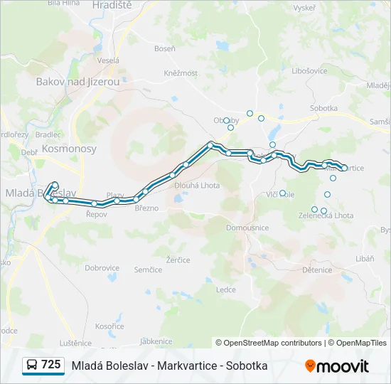 Автобус 725: карта маршрута