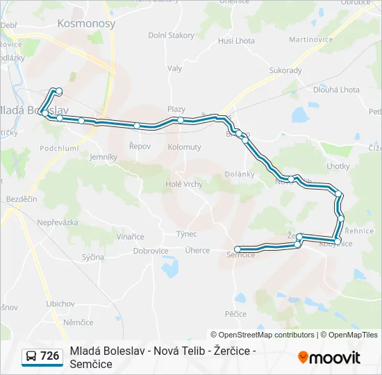 Автобус 726: карта маршрута
