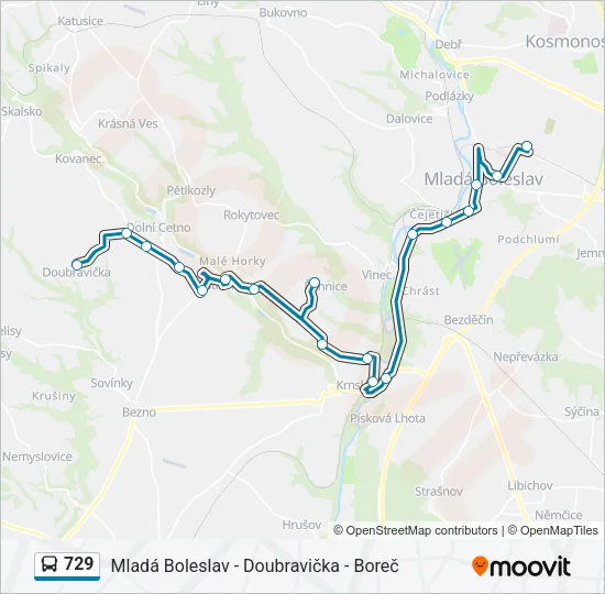 729 Bus Line Map