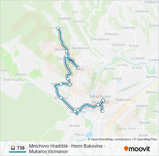 Автобус 738: карта маршрута
