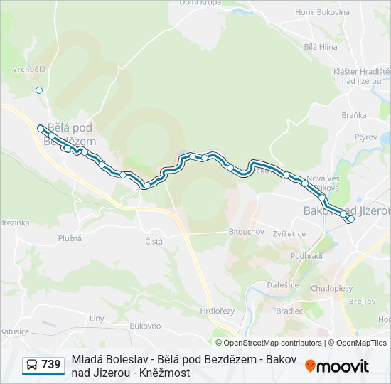 Автобус 739: карта маршрута