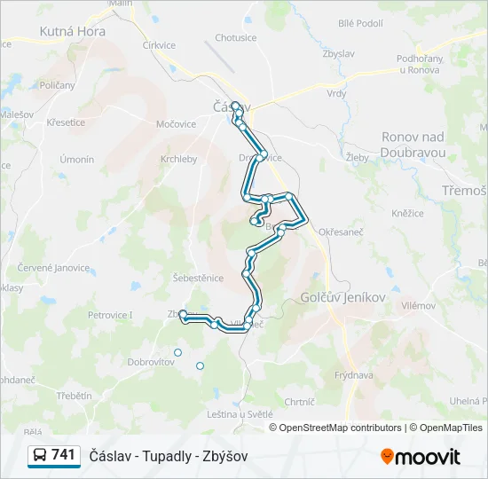 Автобус 741: карта маршрута