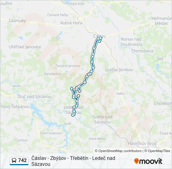 Автобус 742: карта маршрута