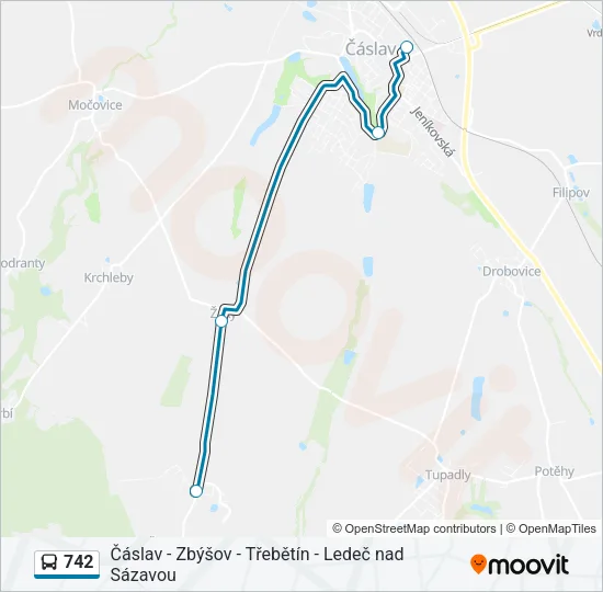 Автобус 742: карта маршрута