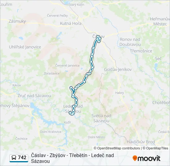 Автобус 742: карта маршрута