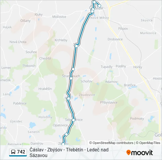 Автобус 742: карта маршрута