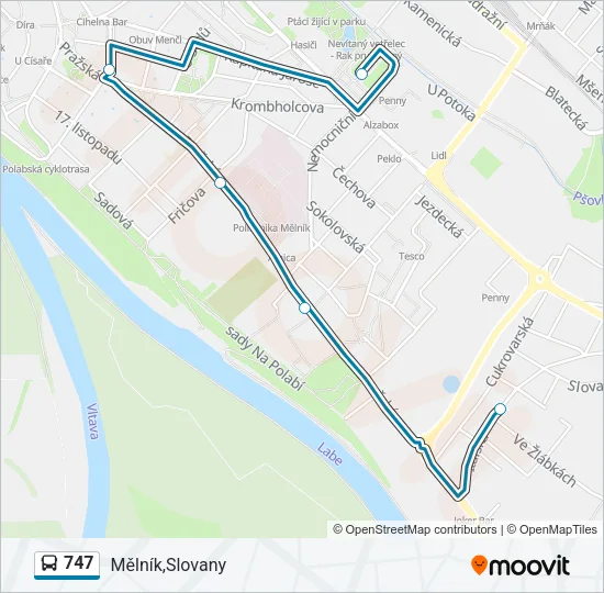 747 Bus Line Map