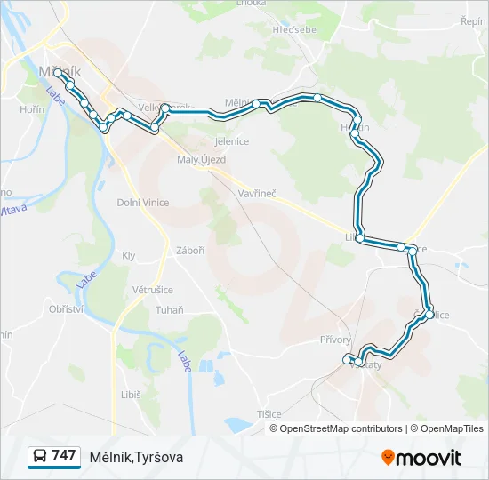 747 Bus Line Map