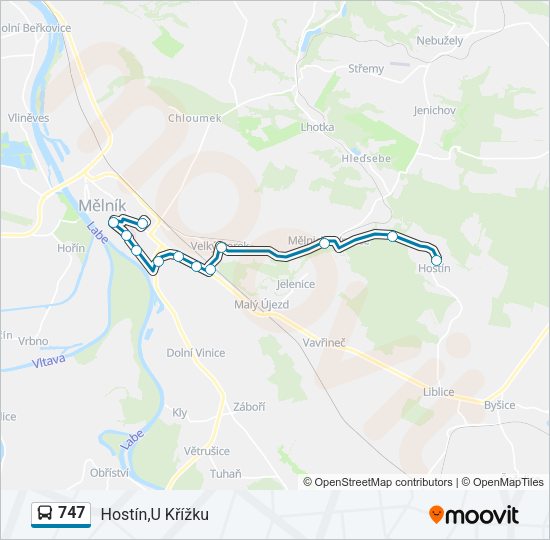 Автобус 747: карта маршрута