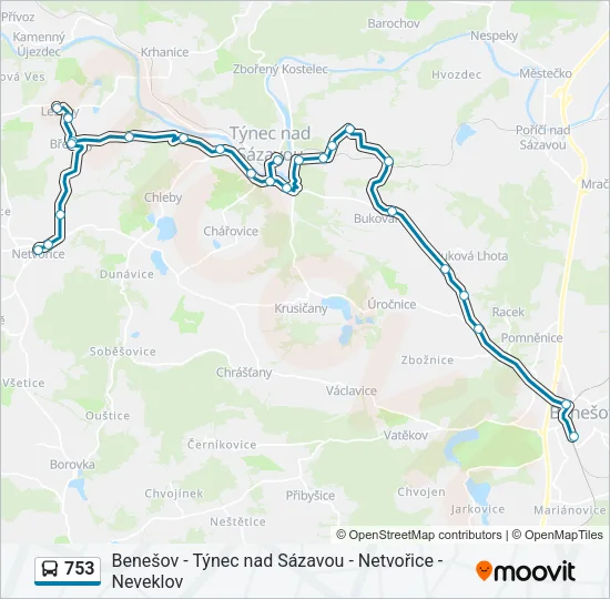 753 Bus Line Map