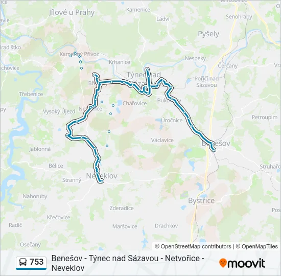 753 Bus Line Map