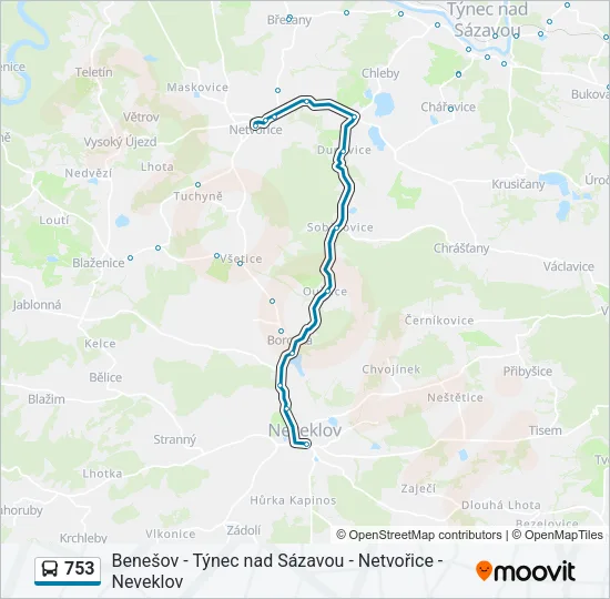753 Bus Line Map