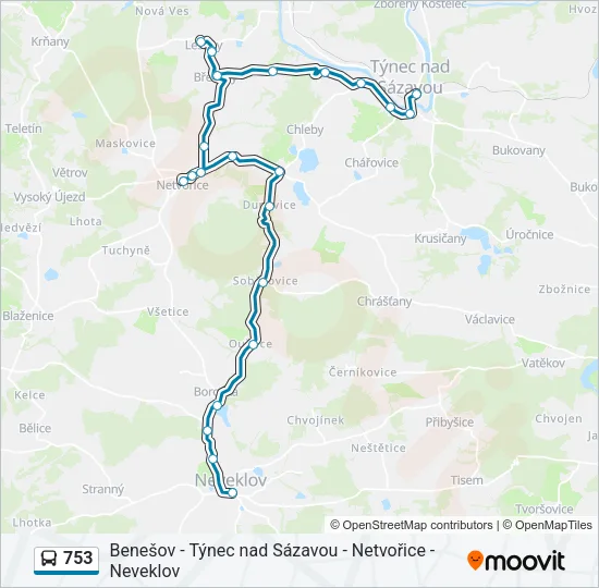 753 Bus Line Map