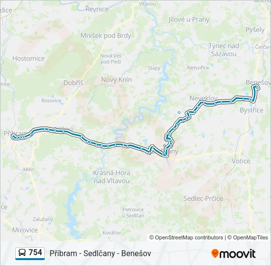 754 Bus Line Map