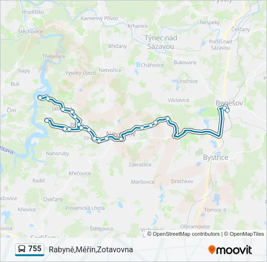 Автобус 755: карта маршрута