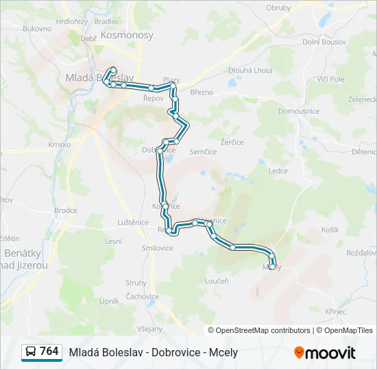 Автобус 764: карта маршрута
