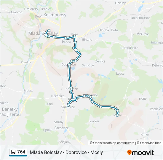 Автобус 764: карта маршрута