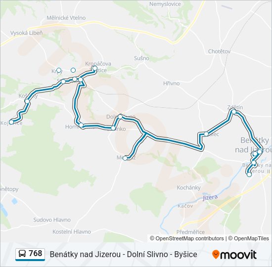 Автобус 768: карта маршрута