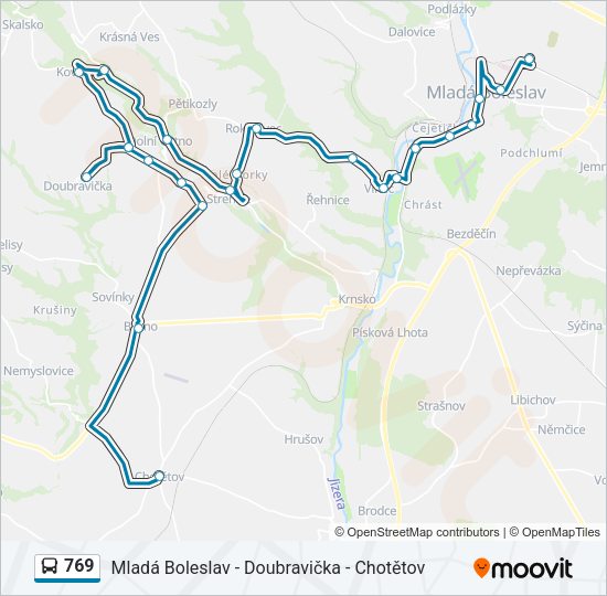 Автобус 769: карта маршрута